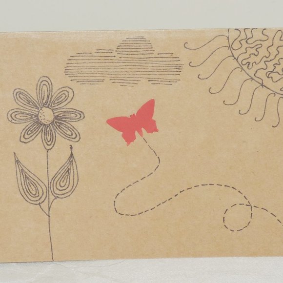 Whimsical Zen Doodle Butterfly Garden Blank Note Cards, Set of 4 with envelopes - Picture 5 of 5